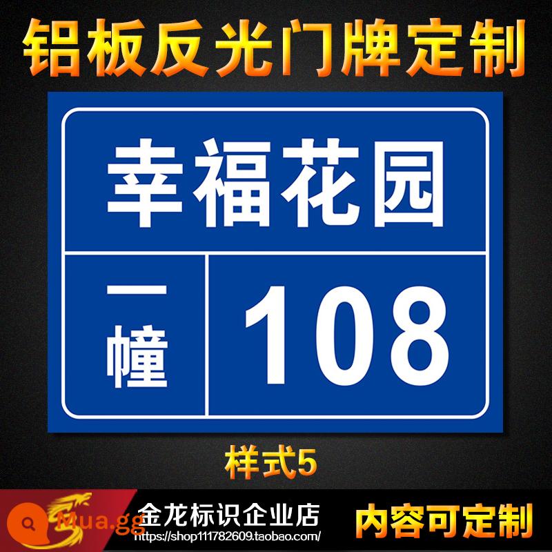 Tấm nhà phản chiếu tùy chỉnh, biển hiệu kỹ thuật số đơn vị cộng đồng, biển số tòa nhà, biển hiệu tấm nhôm tùy chỉnh tại nhà, không thấm nước - phong cách năm