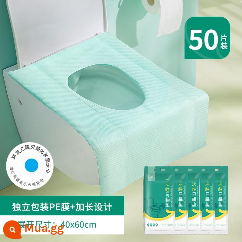 Miếng lót bồn cầu dùng một lần được bảo hiểm đầy đủ miếng lót bồn cầu bao gồm du lịch thai sản giấy đệm di động nhà vệ sinh khách sạn chuyên dụng - [Phiên bản khử trùng mở rộng] Tổng cộng 50 viên