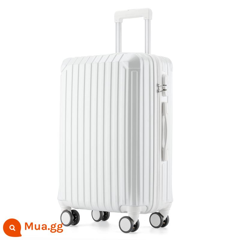 Vali xe đẩy bé trai công suất lớn nữ du lịch mật khẩu hộp da 20 inch bánh xe phổ thông sinh viên 24 inch 28 inch - Màu trắng sữa chống trầy xước