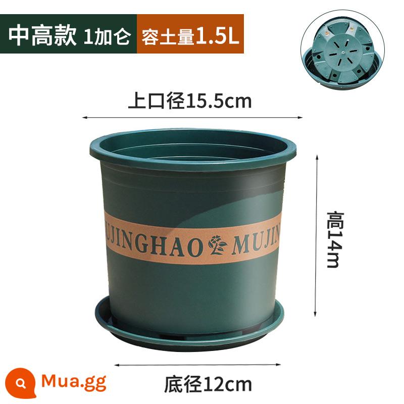 Chậu gallon dày thế hệ thứ hai mới cho ban công ngoài trời hộ gia đình chậu hoa nho vàng hồng chậu hoa nhựa in lớn - 1 gallon (đường kính 15,5CM) 5 chậu