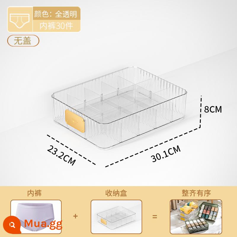Quần lót quần tất hộp bảo quản áo ngực trong suốt hoàn thiện hộp nhà chia định dạng 3 trong 1 cá nhân quần áo hiện vật - Hộp đựng đồ lót trong suốt [15 ngăn không nắp]