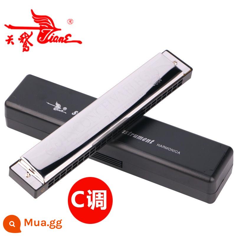 Bộ kèn harmonica đa âm 24 lỗ thiên nga chơi chuyên nghiệp 7 giai điệu/12 giai điệu ABCDEFGA#C#D#F#G#tune hộp quà tặng - Phím C đa âm 24 lỗ dành cho người mới bắt đầu + quà tặng