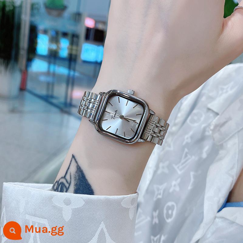 Light Luxury Vocal Formula Ins Niche Design Mid -High School Student Watch Girl 2021 New Girls and Children - Bạc tính khí [Thắt lưng thép]