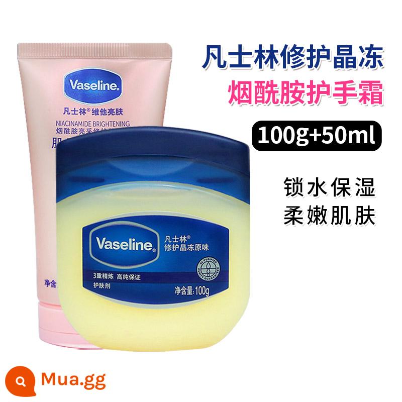 Sữa ong chúa Vaseline Classic Repair Crystal Jelly 100g Hương vị ban đầu Kem dưỡng ẩm sửa chữa gót chân Kem dưỡng da tay chống nứt nẻ - Kem dưỡng trắng da tay Repair Crystal Jelly 100g + Niacinamide