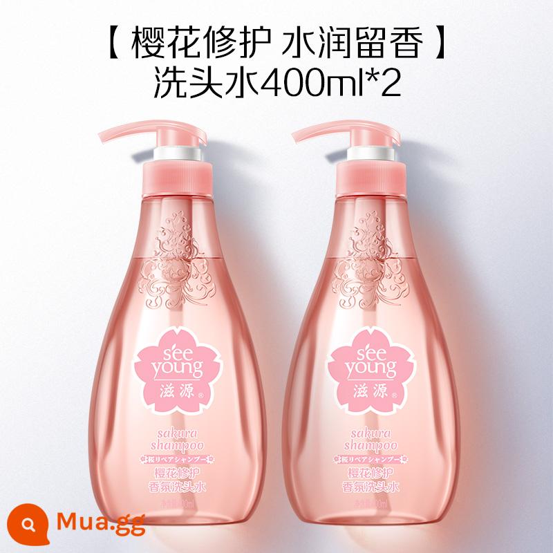 Ziyuan no Silicon Oil Cherry Blossom Sửa chữa dầu gội ngà - [Sửa chữa và dưỡng ẩm] Dầu gội Sakura 400ml*2