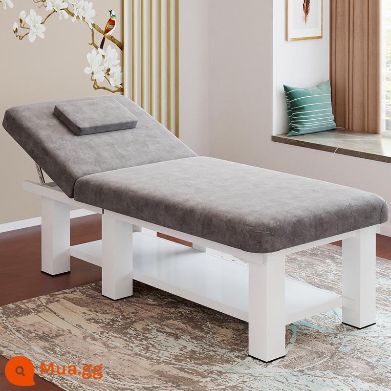 Giường làm đẹp, giường massage đặc biệt của thẩm mỹ viện, vật lý trị liệu y học cổ truyền Trung Quốc gấp tại nhà, moxibustion, thêu, nhổ lông mi và giường tai - Màu xám nhung mềm mại thoải mái 185*70 (60 chân vuông)