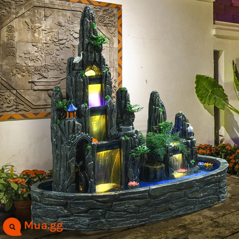 Rocked Mountain Falls Fountain Khách sạn Phòng khách trong nhà - 80955-1A dài 190 rộng 100 cao 185 màu đen thanh lịch bán trực tiếp tại nhà máy