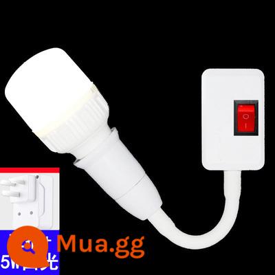 Đèn cắm LED hai hoặc ba phích cắm có công tắc cắm thẳng siêu sáng ánh sáng lấp đầy trực tiếp tiết kiệm năng lượng mẫu làm móng gương thêu trang điểm - Giá đỡ đèn ba phích cắm + đèn trắng 5 watt