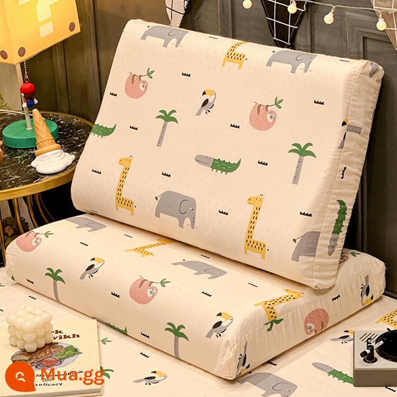 Một cặp vỏ gối cao su cotton 40x60 nguyên chất cotton trẻ em toàn bộ đầu dành cho nữ 30x50 vỏ gối đơn - Vỏ gối cao su cotton nguyên chất dễ thương cho bé gói đơn