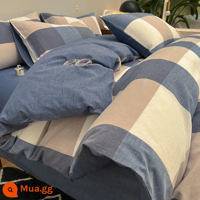 Cotton nguyên chất giặt vỏ chăn đơn mảnh 150x200 giường đơn cotton 1.5m ký túc xá sinh viên chăn đơn đôi vỏ chăn - L Lan Da Ge [Vải cotton 100% cotton đã giặt, mềm mại và thân thiện với da hơn]