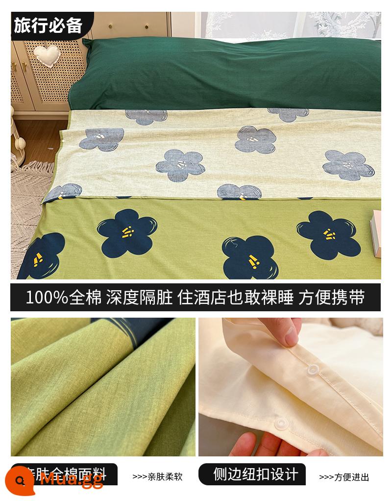 Cotton Bẩn Túi Ngủ Khách Sạn Du Lịch Du Lịch Di Động Giường Vỏ Chăn 4 Bộ Du Lịch Tàu Ngủ Hiện Vật - J Luyi (túi ngủ) - túi đựng đồ cùng kiểu dáng miễn phí