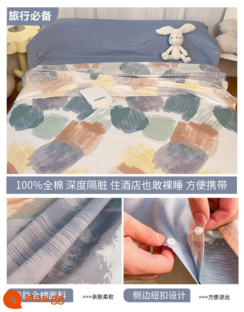 Cotton Bẩn Túi Ngủ Khách Sạn Du Lịch Du Lịch Di Động Giường Vỏ Chăn 4 Bộ Du Lịch Tàu Ngủ Hiện Vật - J Artist (Túi ngủ) - Tặng kèm túi đựng đồ cùng kiểu dáng