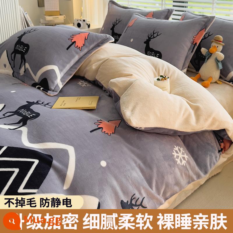 Lông cừu san hô vỏ chăn đơn sữa flannel chăn lõi bao nhung 2 mặt đôi đơn mùa đông ấm áp làm dày - Cuộc sống chất lượng (dày và nhung)