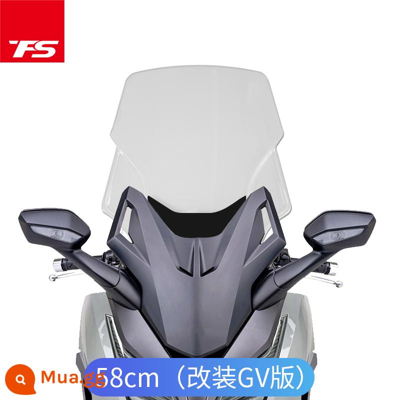 Thích hợp cho Honda NSS350 Fosha 350 kính chắn gió nâng cao sửa đổi Kính chắn gió phía trước FORZA kính chắn gió được bảo hành 1 năm - Model GV trong suốt cao 58cm kính nhập khẩu dày 4.3mm