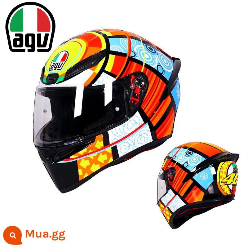 AGV K1 xe máy mũ bảo hiểm nam nữ đua xe máy full mũ chạy mũ bảo hiểm đen 8 vương miện tiểu cá mập đen rùa nhỏ bốn mùa - K1-ELEMETS (SF Express miễn phí vận chuyển)