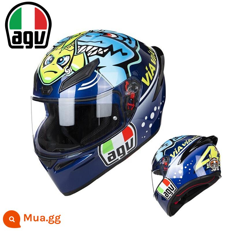 AGV K1 xe máy mũ bảo hiểm nam nữ đua xe máy full mũ chạy mũ bảo hiểm đen 8 vương miện tiểu cá mập đen rùa nhỏ bốn mùa - K1 Little Shark (Miễn phí vận chuyển bởi SF Express)