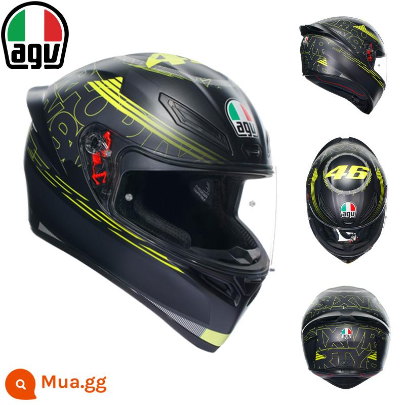 AGV K1 xe máy mũ bảo hiểm nam nữ đua xe máy full mũ chạy mũ bảo hiểm đen 8 vương miện tiểu cá mập đen rùa nhỏ bốn mùa - K1S track 46 (SF Express miễn phí vận chuyển)