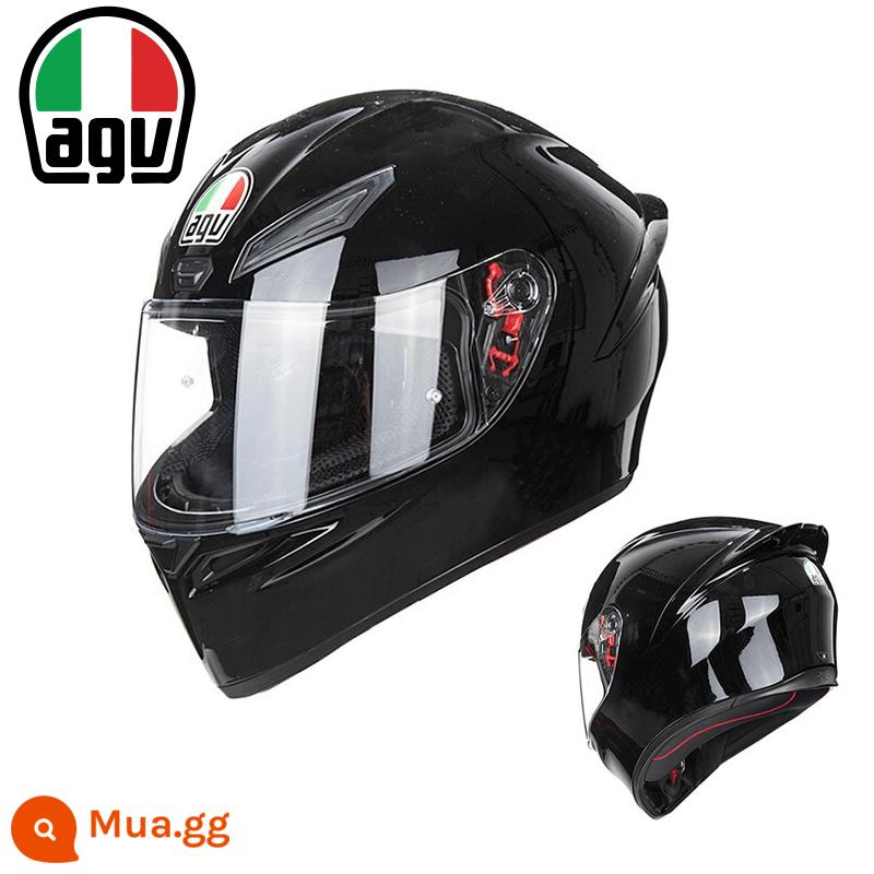 AGV K1 xe máy mũ bảo hiểm nam nữ đua xe máy full mũ chạy mũ bảo hiểm đen 8 vương miện tiểu cá mập đen rùa nhỏ bốn mùa - K1-đen sáng (SF Express miễn phí vận chuyển)