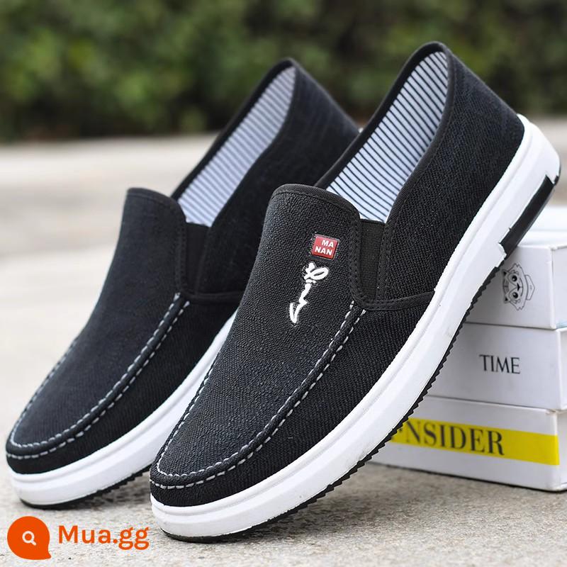 Nam Mùa Hè Lưới Thoáng Khí Nam Giày Slip On Cũ Bắc Kinh Giày Vải Nam Giày Đế Gân - A01 đen [nhẹ và thoáng khí]