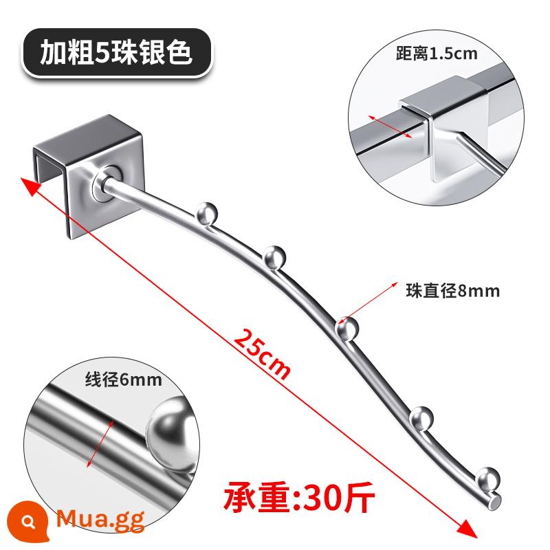 Ký túc xá tầng trên móc đầu giường giá treo nhỏ phía sau cửa tủ quần áo túi đựng quần áo mũ bảo quản hiện vật đầu giường treo móc treo quần áo - Bạc 5 hạt [chiều rộng khóa 1,5cm] ⭐Đảm bảo vỡ⭐