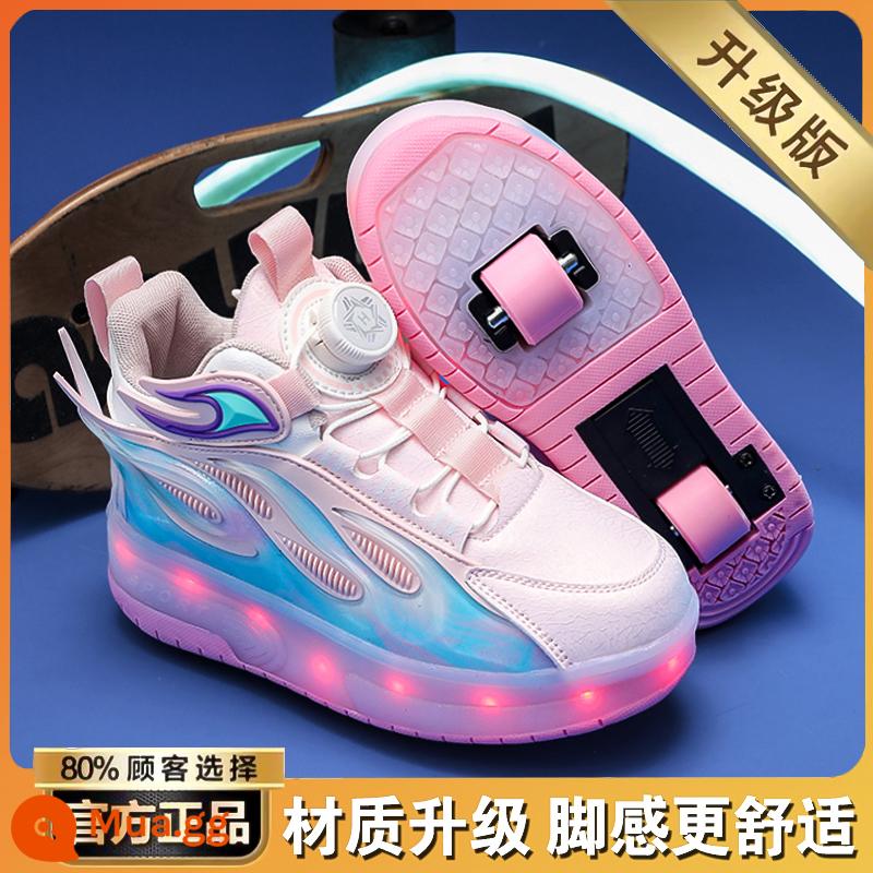 Giày Heelys phiên bản giới hạn Năm Thìn cho bé trai mùa xuân 2024 giày trượt patin màu đỏ dành cho trẻ em Giày trượt hai bánh nhấp nháy dành cho học sinh - Màu hồng [phiên bản nâng cấp hình ảnh chính]