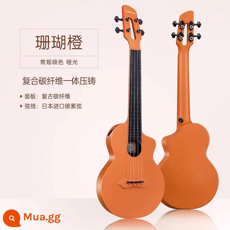 Đàn Ukulele cô gái mới bắt đầu cấp độ đầu vào trẻ em người lớn đàn guitar nhỏ cao cấp 23 inch 26 đàn Ukulele nam - Sợi carbon-23 inch [cam san hô]