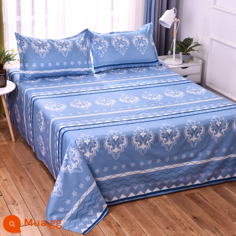 Tấm ga trải giường cotton đã giặt một mảnh mùa đông đôi chải chăn đơn Kang vỏ gối đơn ký túc xá sinh viên giường đơn ba món - phong cách bắc âu