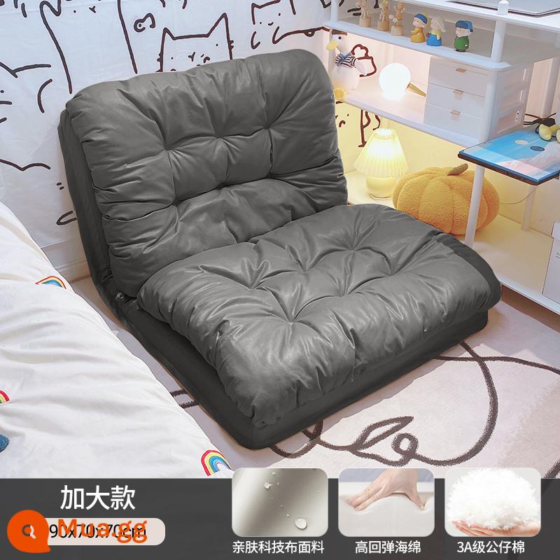 Sofa lười có thể nằm và ngủ trên chiếu tatami phòng ngủ đơn và đôi gấp sofa giường đôi ghế ban công giải trí - Chất liệu cotton búp bê và màu xám đậm cực lớn [90*260]