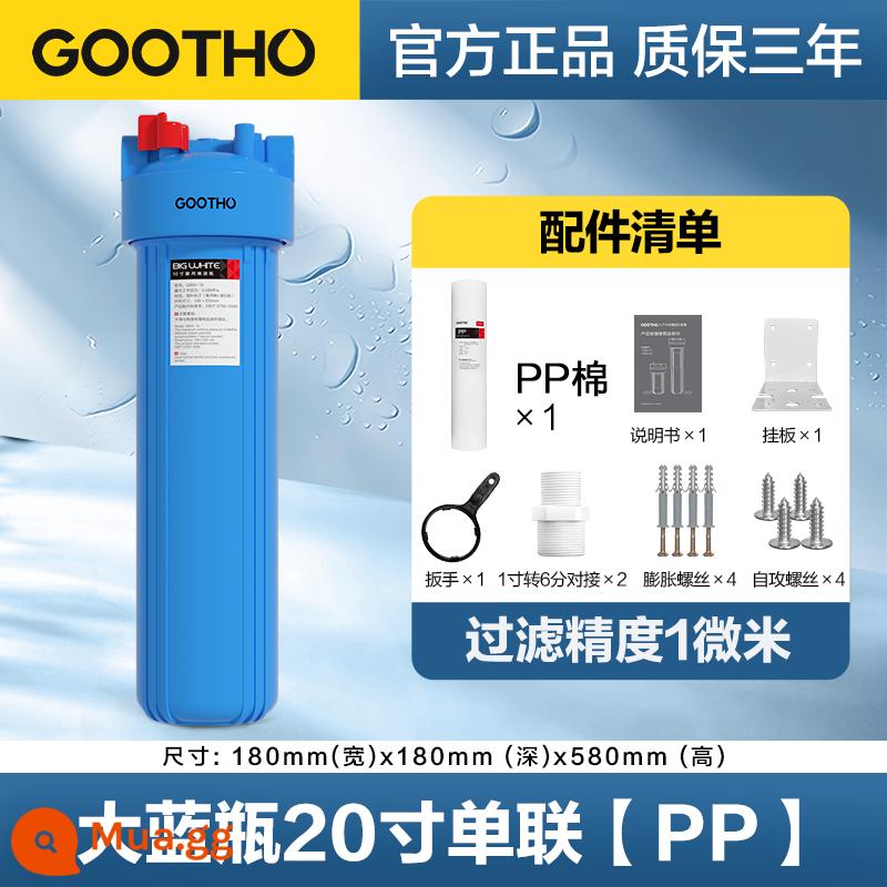 GOOTHO chai lớn màu trắng tiền lọc hộ gia đình nước máy cho cả nhà máy lọc nước lưu lượng lớn máy lọc nước - GOOTHO chai lớn màu xanh 20 inch đơn 1 micron bông PP