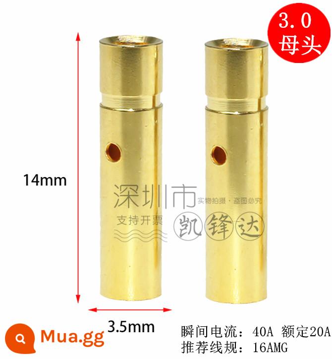 Mô hình máy bay bằng đồng nguyên chất mạ vàng đầu chuối 2.0/3.0/4.0/5.0/6.0/8.0mm động cơ điện tử thống đốc phích cắm đặc biệt - Đầu nối cái 3.0mm 10 chiếc