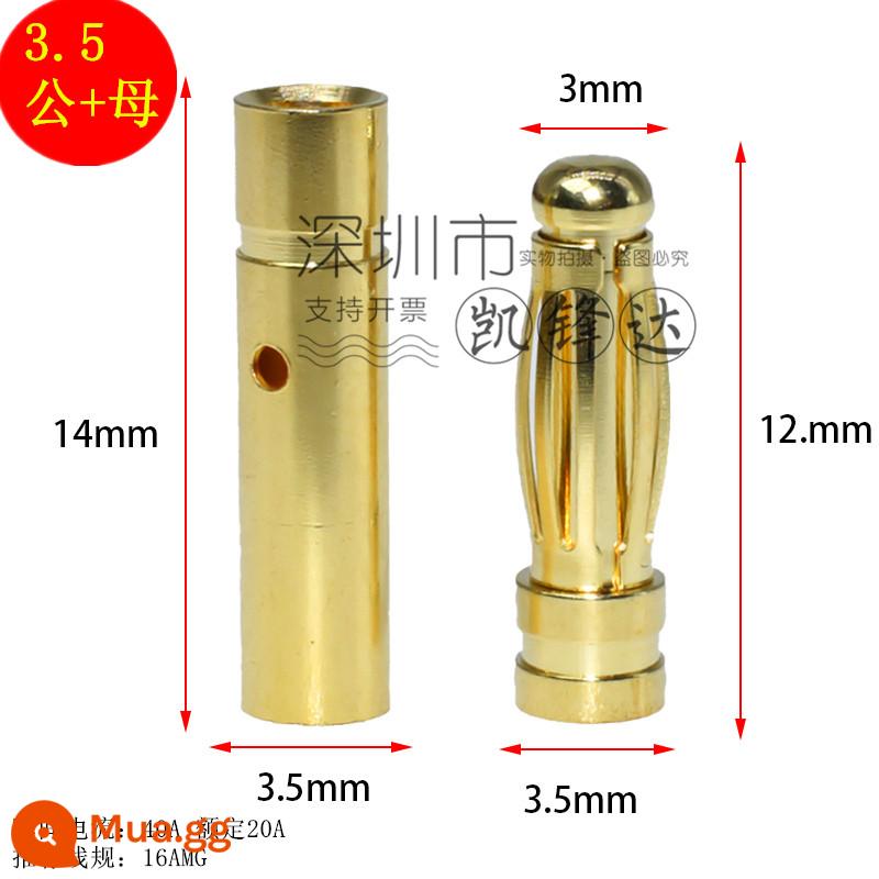 Mô hình máy bay bằng đồng nguyên chất mạ vàng đầu chuối 2.0/3.0/4.0/5.0/6.0/8.0mm động cơ điện tử thống đốc phích cắm đặc biệt - 3.0mm 5 nam và nữ mỗi cái