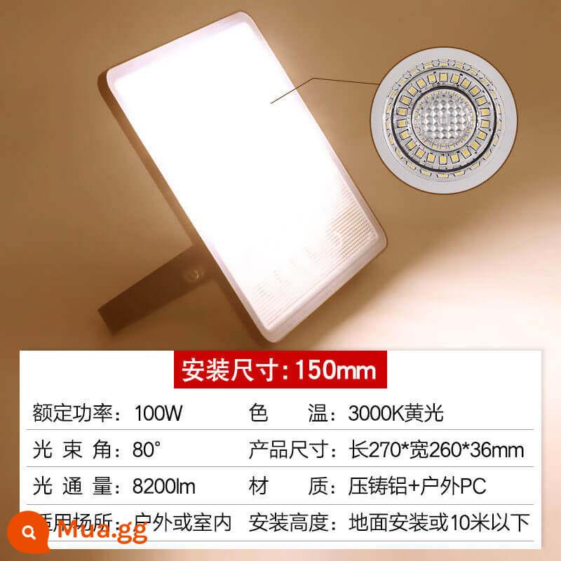 Op Chiếu Sáng Đèn pha LED ngoài trời dự án chống nước chuyên dụng 50W cửa đèn sân vườn ký quảng cáo đèn trần - [Ưu đãi đặc biệt] Khuyến nghị sử dụng đèn vàng 100W cho 100 mét vuông