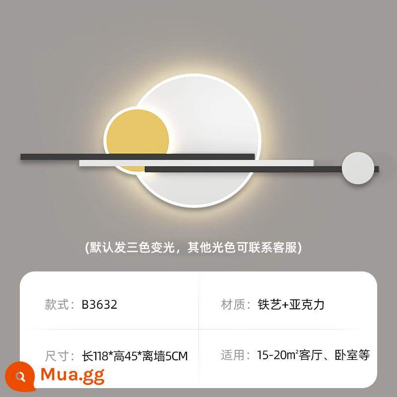 Nền phòng khách đèn tường hiện đại tối giản bầu không khí tranh tường trang trí đèn Bắc Âu sáng tạo phi hành gia đèn học phòng ngủ - Trắng + vàng đen mờ ba màu 118CM
