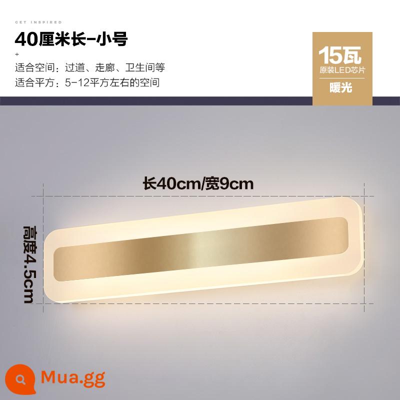 Gương Trước Đèn Led Đơn Giản Hiện Đại Phòng Tắm Phòng Thay Đồ Cá Tính Sáng Tạo Dây Gương Đèn Bắc Âu Gương Trang Điểm Tủ Ánh Sáng - Đèn ấm vàng 40CM 15W