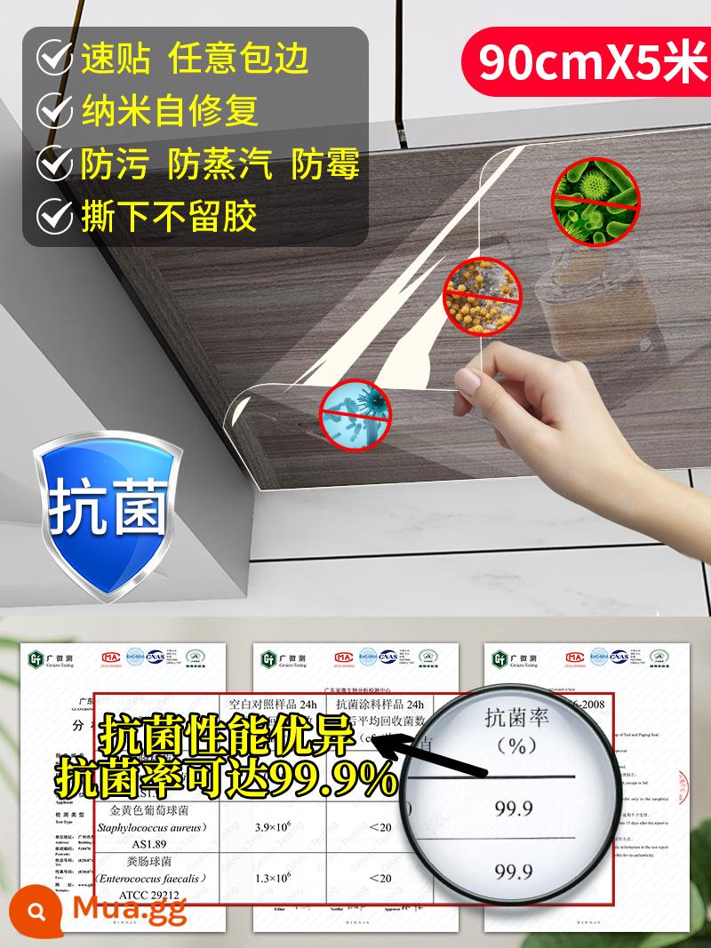 Miếng dán chống thấm dầu treo tường tủ bếp, chống thấm nước và chống ẩm, tích hợp đáy tủ, màng trong suốt chống hơi nước và chống khói dầu - Màng bảo vệ trong suốt hai lớp kháng khuẩn và chống nấm mốc (91cm*5m)