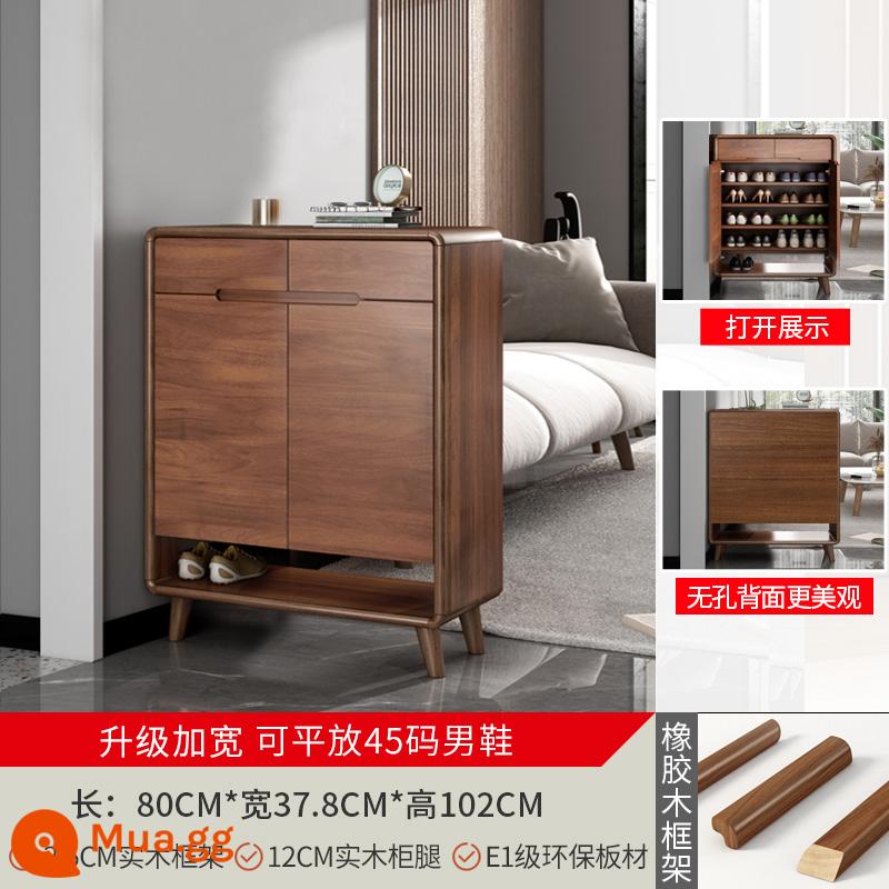 Tủ giày cửa nhà khung gỗ công suất lớn tủ hiên phong cách Trung Quốc mới ban công tủ lưu trữ tủ hội trường tối giản hiện đại - Hai mặt, hai cửa và hai ngăn kéo 80