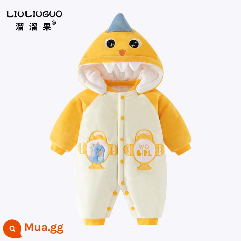 Cô gái bé jumpsuit mùa thu và mùa đông phù hợp với trẻ sơ sinh quần áo mùa đông đi ra ngoài trăng tròn công chúa siêu phong cách phương tây quần áo mùa đông - Cờ lê ổ cắm 1/4 inch bằng nhung ấm áp