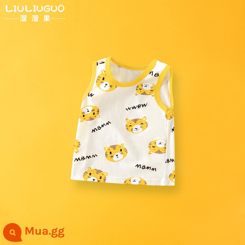 Áo Vest Cho Bé Mùa Hè Mỏng Cotton Nguyên Chất Áo Vest Trẻ Em Bên Trong Mặc Bé Gái Treo Áo Mùa Hè Đáy Bé Trai - Áo vest tay ngắn hình con hổ nhỏ