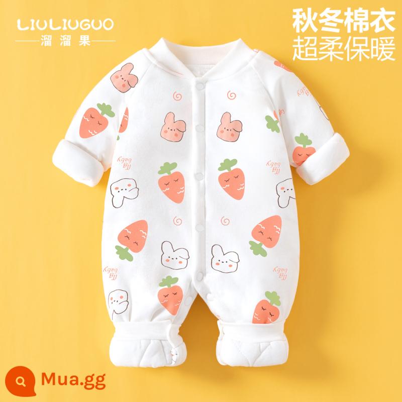 1 bộ quần áo bé 0-36 tháng, áo liền quần mùa đông cho bé sơ sinh, quần áo cotton sơ sinh đi chơi, quần áo thu đông - củ cải thỏ bông mỏng