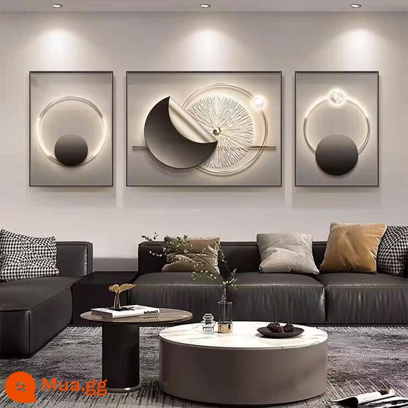 Tranh trang trí phòng khách sofa nền treo tường bầu không khí đơn giản tường bộ ba ánh sáng hiện đại sang trọng cao cấp cảm giác bức tranh tường - Loại Fulu Jucai-P