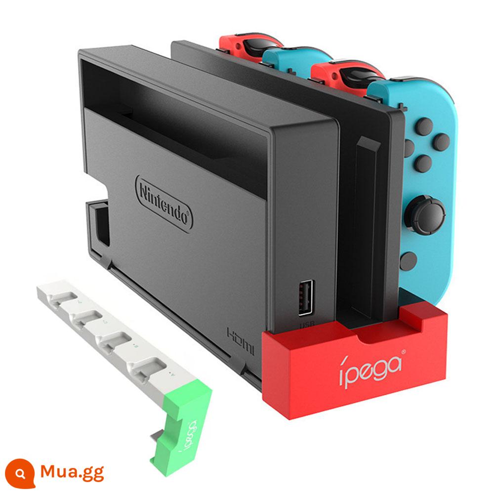 Bộ sạc Nintendo NSM Tay cầm chuyển đổi tay cầm sạc Bộ kẹp NS Giá đỡ ghế chuyên nghiệp sạc phụ kiện Joy-Con - Con bốn điện tích|nguồn điện cơ bản-trắng và xanh lục