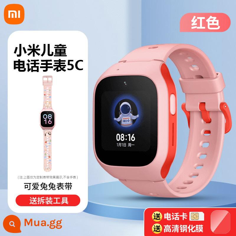 Đồng hồ điện thoại trẻ em Xiaomi Mitu 5C HD Video Call 4G Full Netcom 4C Đồng hồ thông minh định vị chống nước - Mi Rabbit Watch 5C-Red + Dây đeo tùy chỉnh Chú thỏ dễ thương [Phim cường lực miễn phí]