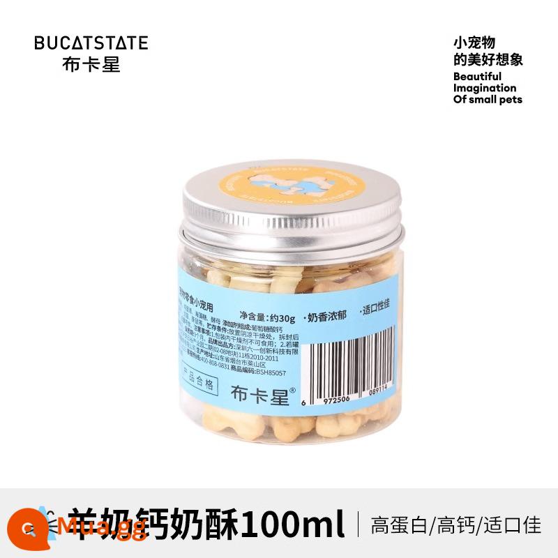 Bukka Star Hamster Snacks, Bánh quy mọc răng, Gói quà tặng ngũ cốc đông khô dinh dưỡng ăn được, Thực phẩm gấu vàng - Soufflé canxi sữa dê - khoảng 30g