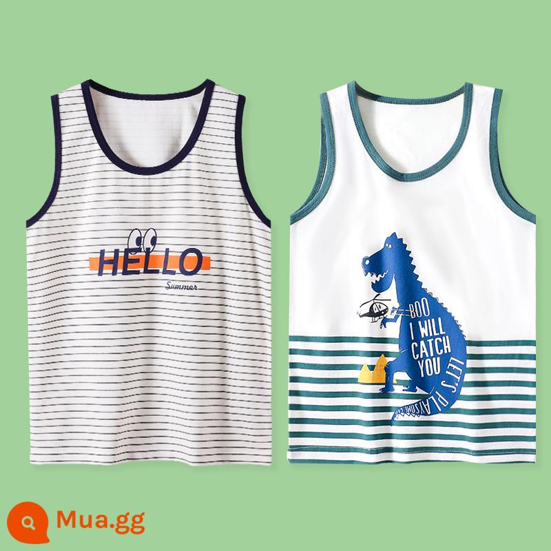 Áo vest bé trai cotton nguyên chất quần lót trẻ em bé trai quần lót trẻ em lớn quần lót cotton đáy vượt chướng ngại vật mùa hè trẻ em phần mỏng phần mùa hè - 2 góiH