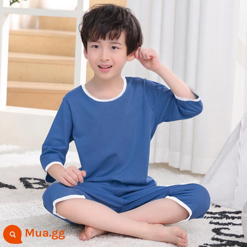 Cat Man Bé Trai Bộ Đồ Ngủ Cotton Bé Trai Cotton Ngắn Tay Trẻ Em Điều Hòa Phục Vụ Tại Nhà Mùa Hè Phần Mỏng - MR19153NZL