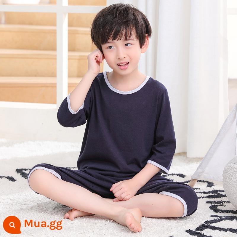 Cat Man Bé Trai Bộ Đồ Ngủ Cotton Bé Trai Cotton Ngắn Tay Trẻ Em Điều Hòa Phục Vụ Tại Nhà Mùa Hè Phần Mỏng - MR19153ZQ