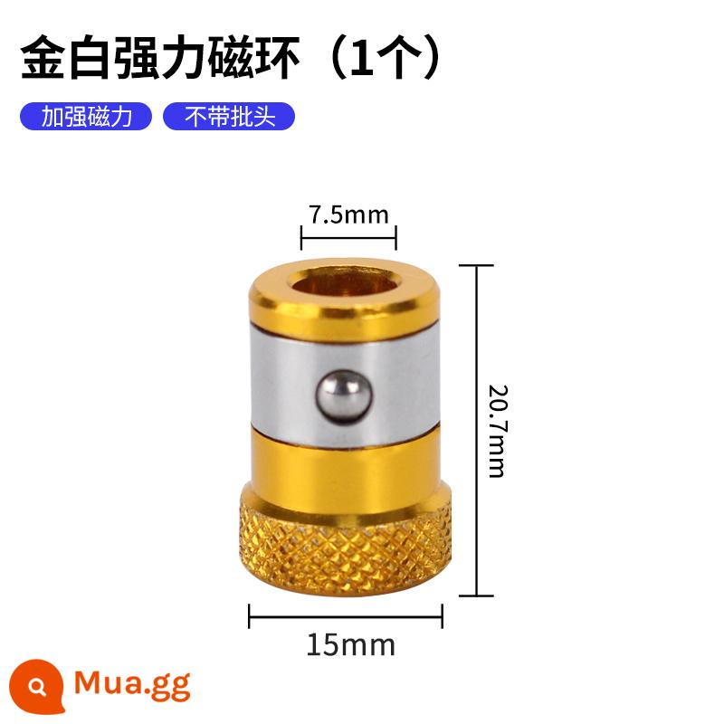 Dane chéo bit đầu nam châm mạnh cộng với nam châm chéo một từ đầu tuốc nơ vít từ hóa khử từ khử từ cộng với nam châm cuộn dây từ tính mạnh - Vòng nam châm mạnh màu vàng trắng (1 chiếc)