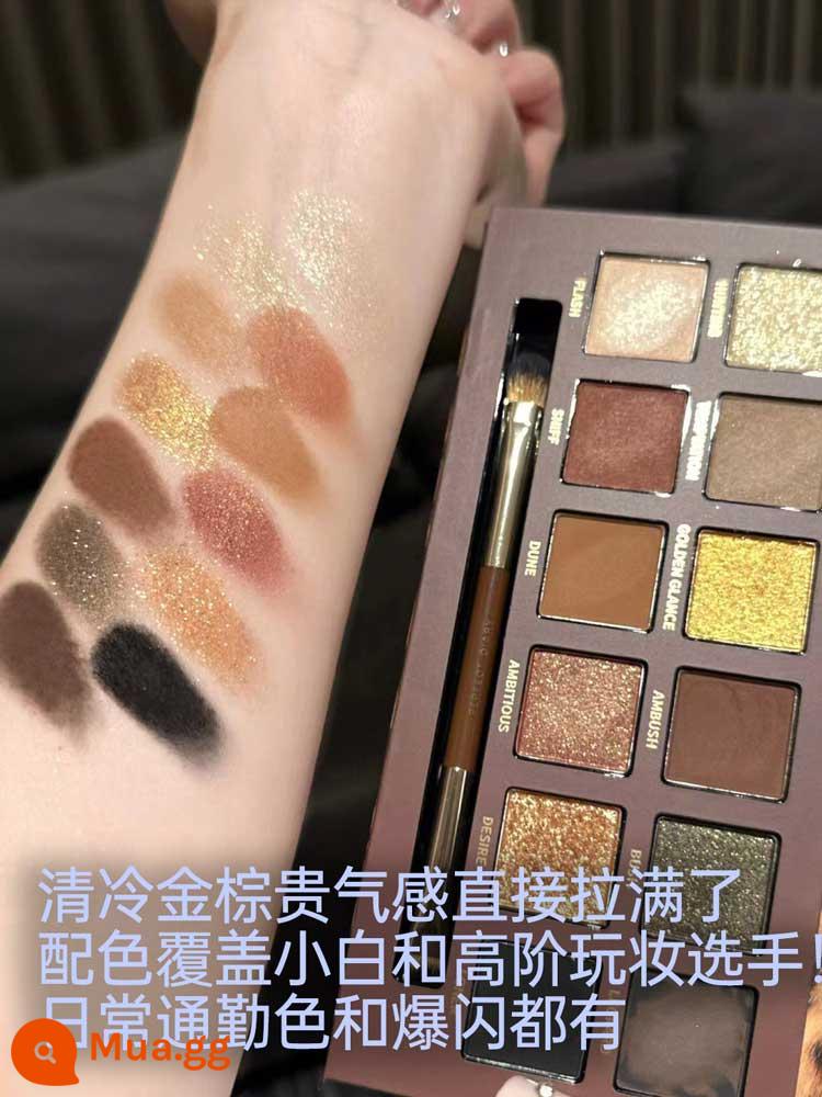 Bảng phấn mắt Perfect Diary Raw Stone Marble Ben Me Pink Me Earth Color Girls Tea Brown Palette Color Test - Bảng phấn mắt 12 màu da báo hoang dã