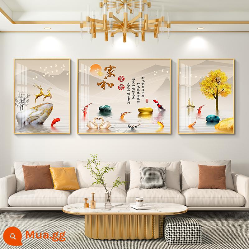 Fulu ánh sáng trang trí phòng khách sang trọng bức tranh đơn giản hiện đại sofa nền tường treo bức tranh khí quyển bức tranh tường bức tranh phong cảnh bức tranh tường - FU-6607-Nhà và sự giàu có