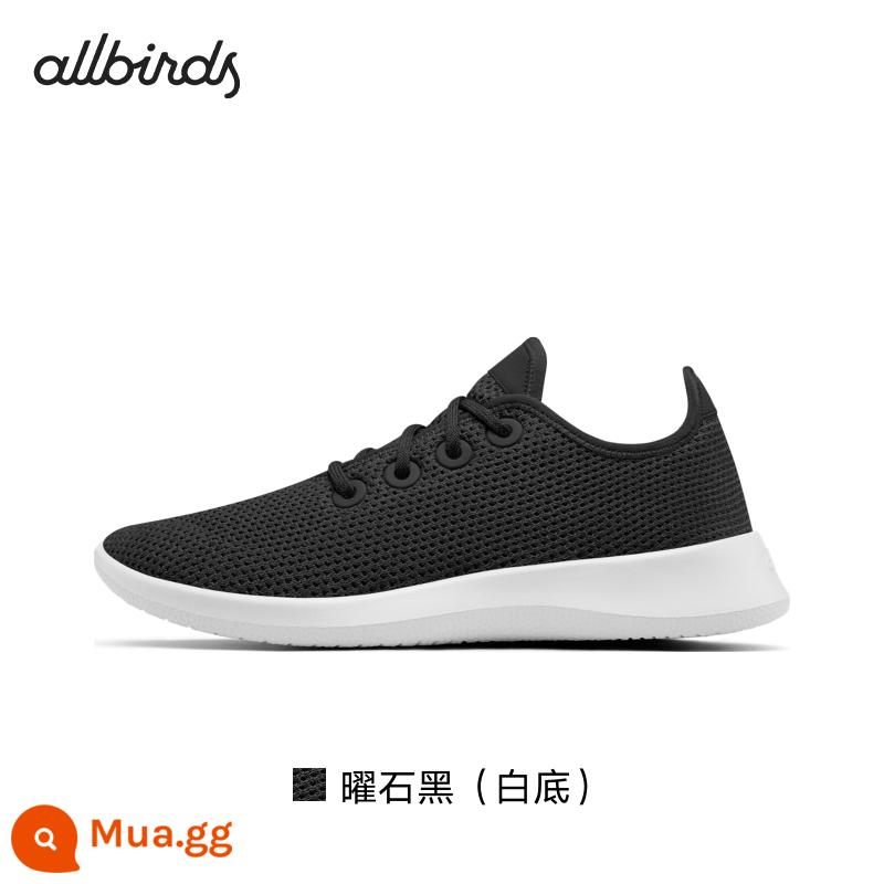 AllbirdsTree Runner mùa hè bạch đàn nhẹ thấp hàng đầu thể thao giày thường giày nam giày nữ - Obsidian đen (nền trắng)